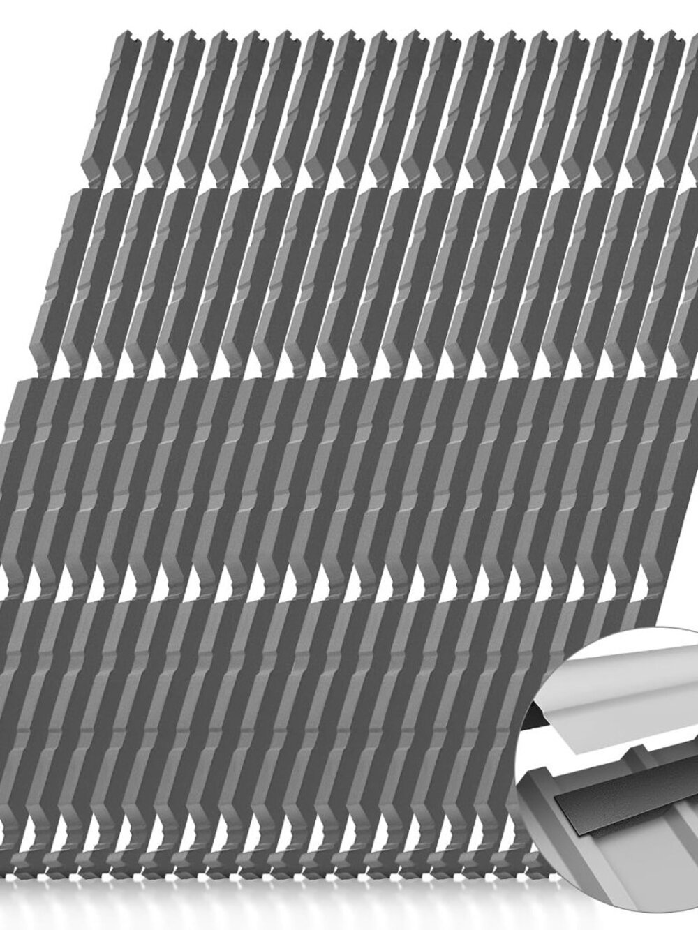 Pushglossy 30-Pc 9" Metal Roof Foam Closure Strips – 3FT – Weatherproof